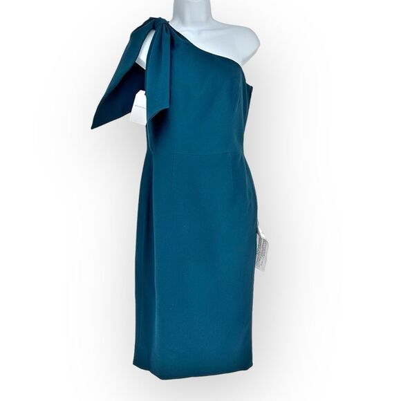 DRESS THE POPULATION NWT Tiffany One-Shoulder Midi Dress- size S old money - Picture 2 of 10